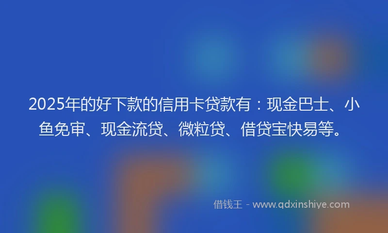 2025年的好下款的信用卡贷款有：现金巴士、小鱼免审、现金流贷、微粒贷、借贷宝快易等。