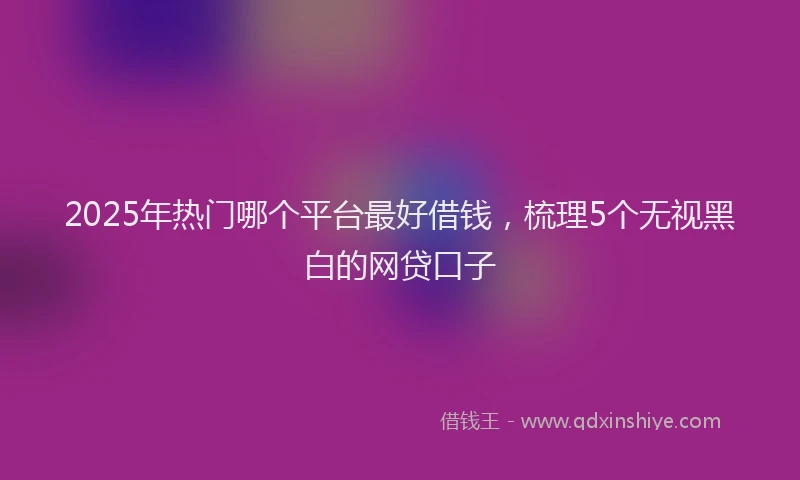 2025年热门哪个平台最好借钱，梳理5个无视黑白的网贷口子