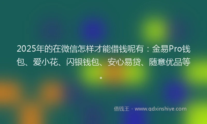 2025年的在微信怎样才能借钱呢有：金易Pro钱包、爱小花、闪银钱包、安心易贷、随意优品等。