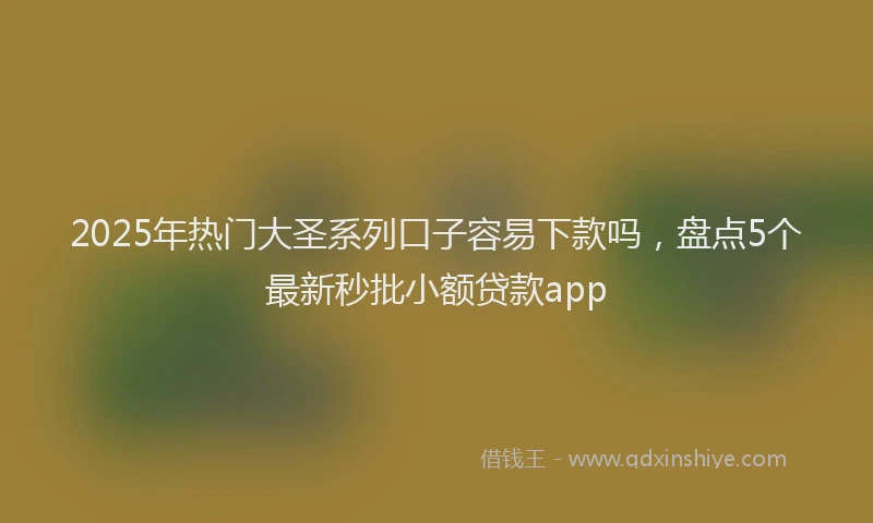 2025年热门大圣系列口子容易下款吗，盘点5个最新秒批小额贷款app