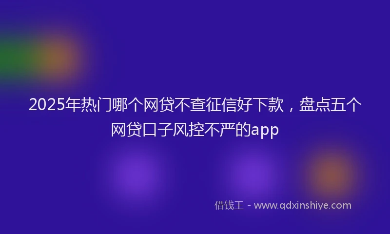 2025年热门哪个网贷不查征信好下款，盘点五个网贷口子风控不严的app
