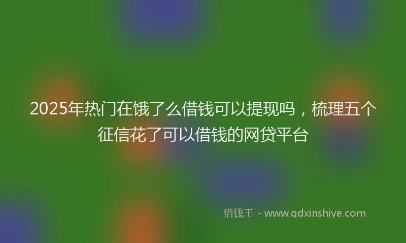 2025年热门在饿了么借钱可以提现吗，梳理五个征信花了可以借钱的网贷平台