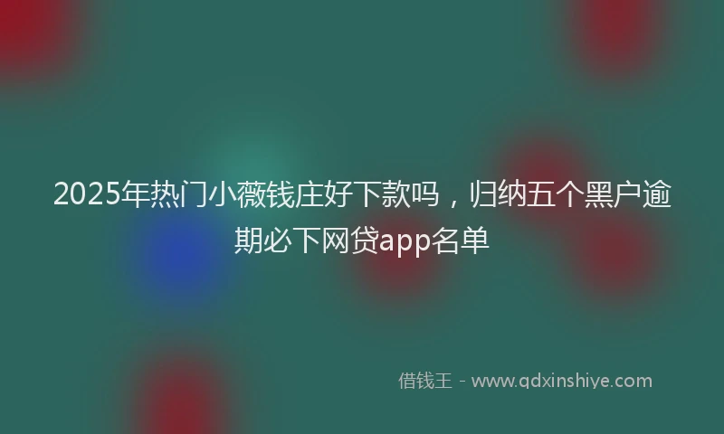 2025年热门小薇钱庄好下款吗，归纳五个黑户逾期必下网贷app名单