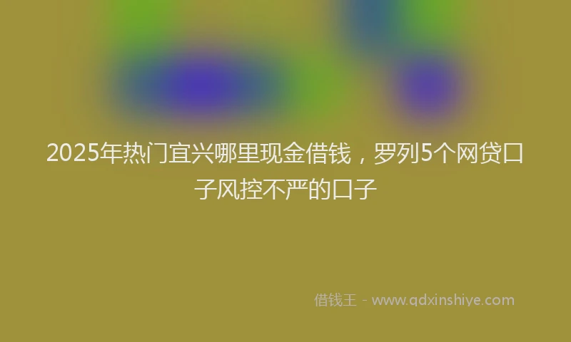 2025年热门宜兴哪里现金借钱，罗列5个网贷口子风控不严的口子