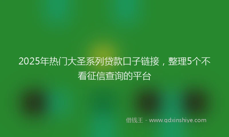 2025年热门大圣系列贷款口子链接，整理5个不看征信查询的平台