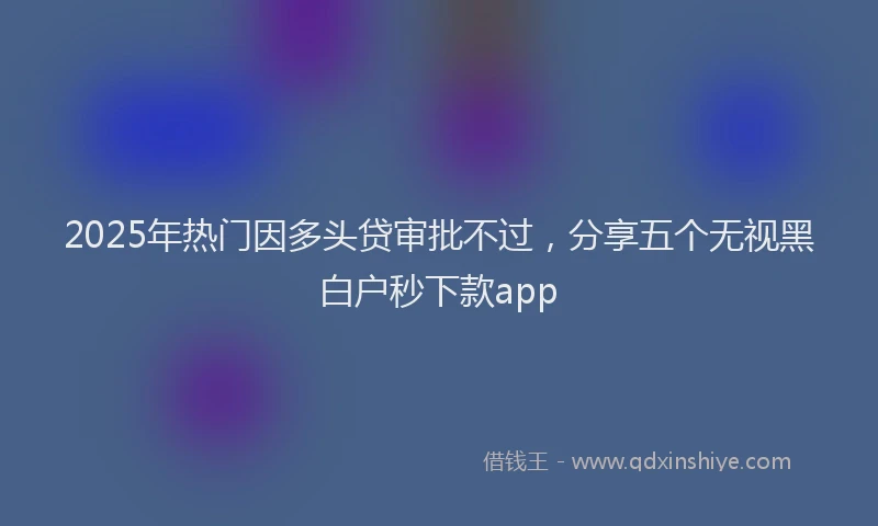 2025年热门因多头贷审批不过，分享五个无视黑白户秒下款app
