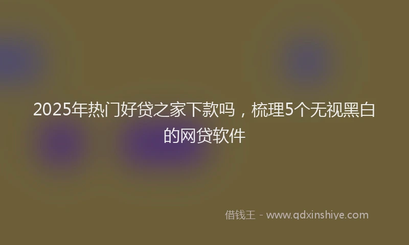 2025年热门好贷之家下款吗，梳理5个无视黑白的网贷软件