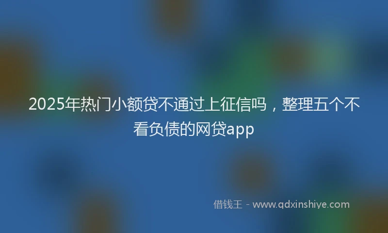 2025年热门小额贷不通过上征信吗，整理五个不看负债的网贷app