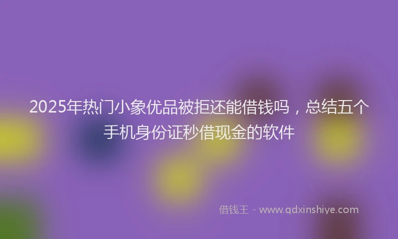 2025年热门小象优品被拒还能借钱吗,总结五个手机身份证秒借现金的软件