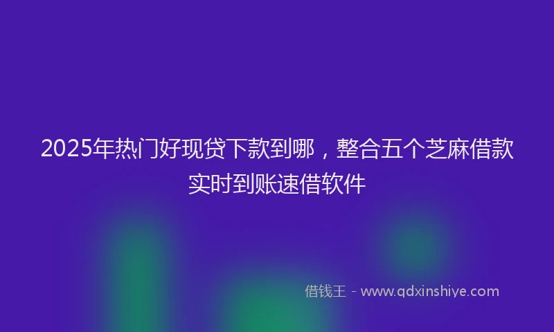 2025年热门好现贷下款到哪，整合五个芝麻借款实时到账速借软件