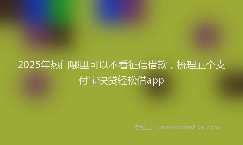 2025年热门哪里可以不看征信借款，梳理五个支付宝快贷轻松借app