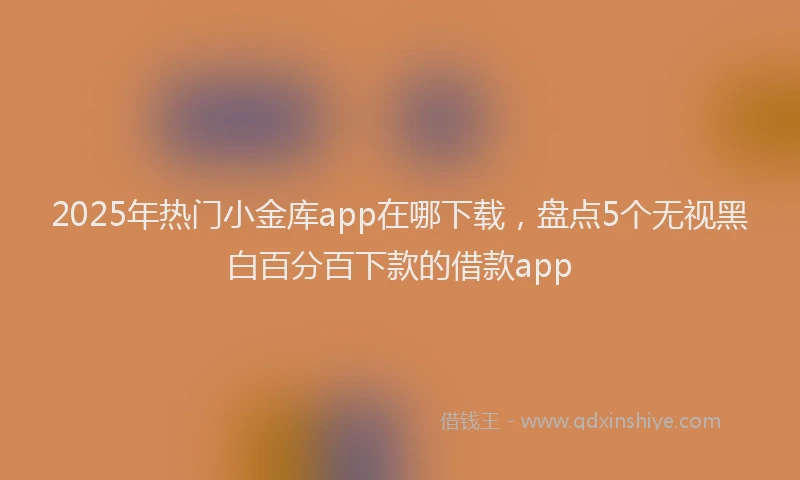 2025年热门小金库app在哪下载，盘点5个无视黑白百分百下款的借款app