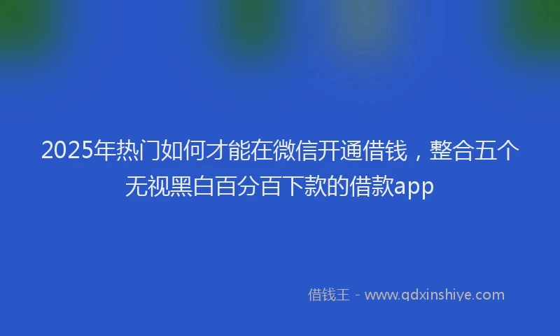 2025年热门如何才能在微信开通借钱，整合五个无视黑白百分百下款的借款app