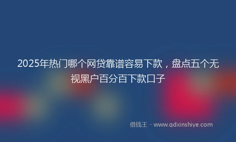 2025年热门哪个网贷靠谱容易下款，盘点五个无视黑户百分百下款口子