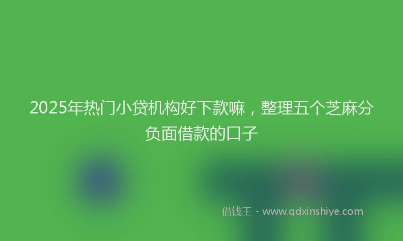 2025年热门小贷机构好下款嘛，整理五个芝麻分负面借款的口子