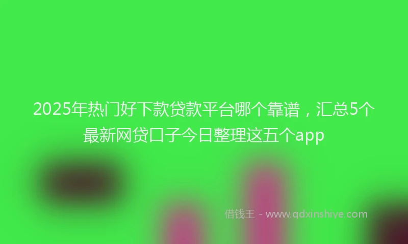 2025年热门好下款贷款平台哪个靠谱，汇总5个最新网贷口子今日整理这五个app
