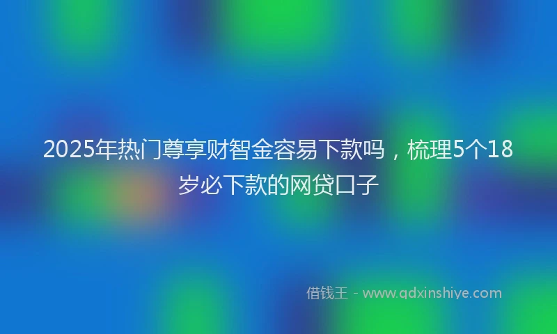 2025年热门尊享财智金容易下款吗，梳理5个18岁必下款的网贷口子