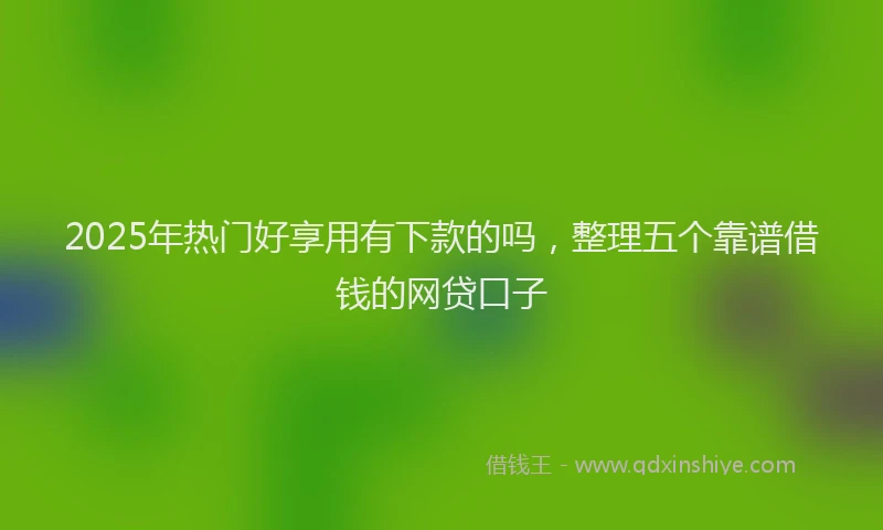 2025年热门好享用有下款的吗，整理五个靠谱借钱的网贷口子