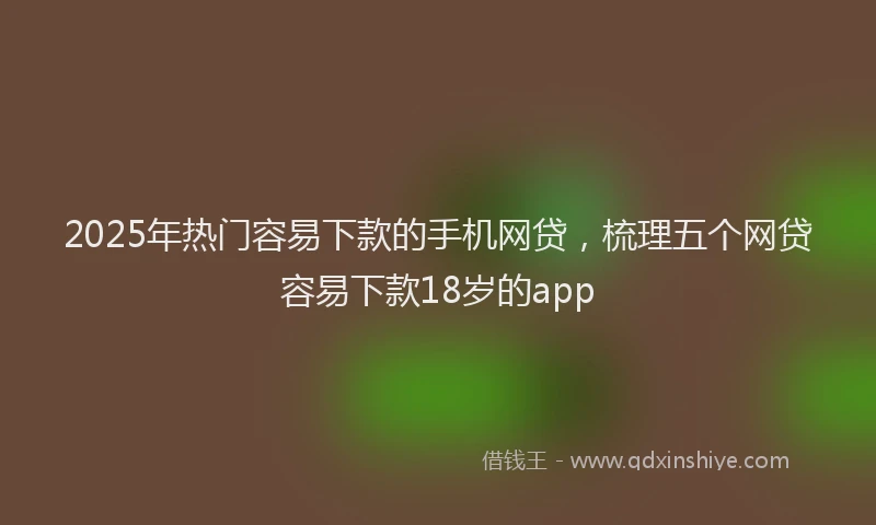 2025年热门容易下款的手机网贷，梳理五个网贷容易下款18岁的app