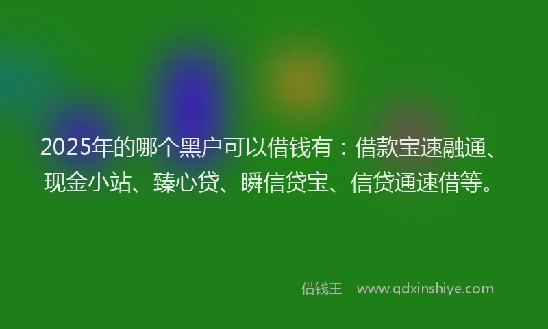 2025年的哪个黑户可以借钱有：借款宝速融通、现金小站、臻心贷、瞬信贷宝、信贷通速借等。