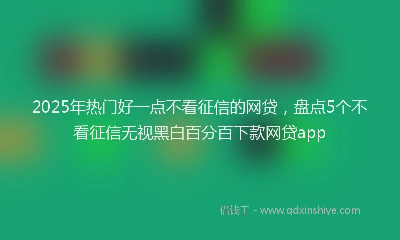 2025年热门好一点不看征信的网贷，盘点5个不看征信无视黑白百分百下款网贷app