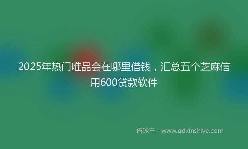 2025年热门唯品会在哪里借钱，汇总五个芝麻信用600贷款软件