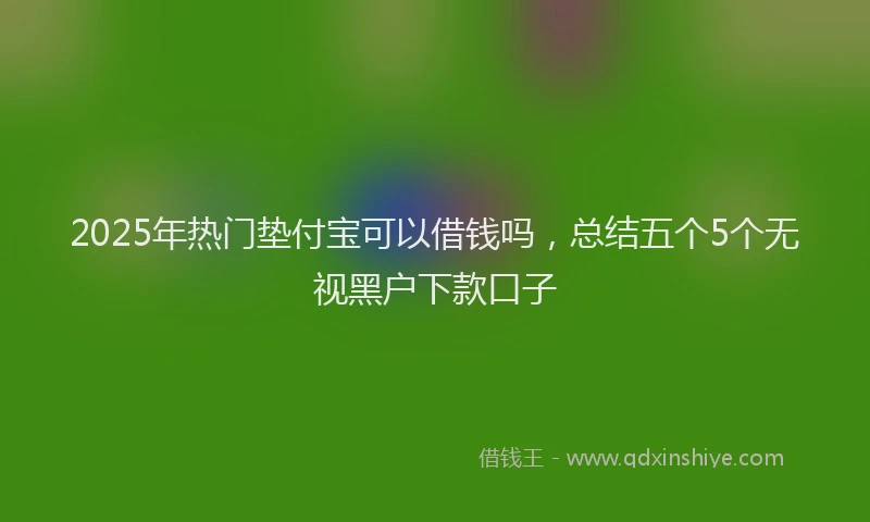 2025年热门垫付宝可以借钱吗，总结五个5个无视黑户下款口子