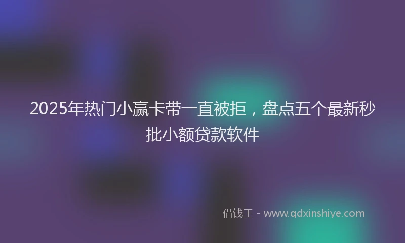 2025年热门小赢卡带一直被拒，盘点五个最新秒批小额贷款软件