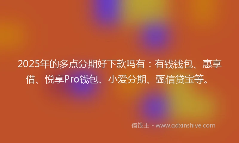 2025年的多点分期好下款吗有：有钱钱包、惠享借、悦享Pro钱包、小爱分期、甄信贷宝等。