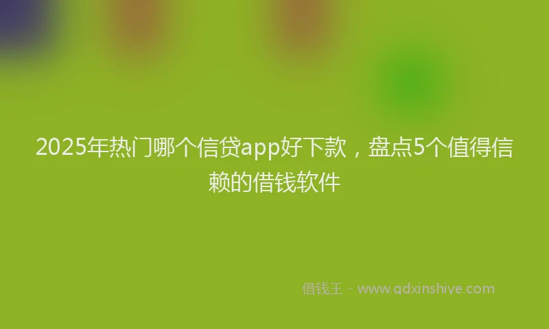 2025年热门哪个信贷app好下款，盘点5个值得信赖的借钱软件