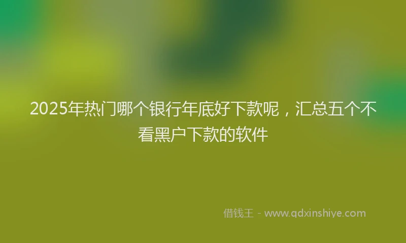 2025年热门哪个银行年底好下款呢，汇总五个不看黑户下款的软件