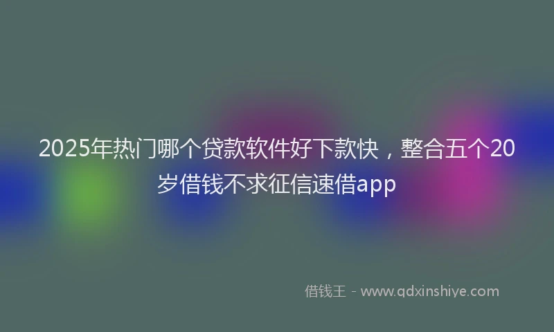 2025年热门哪个贷款软件好下款快，整合五个20岁借钱不求征信速借app