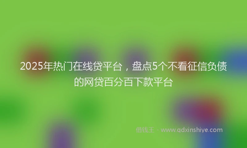 2025年热门在线贷平台，盘点5个不看征信负债的网贷百分百下款平台