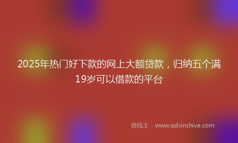 2025年热门好下款的网上大额贷款，归纳五个满19岁可以借款的平台
