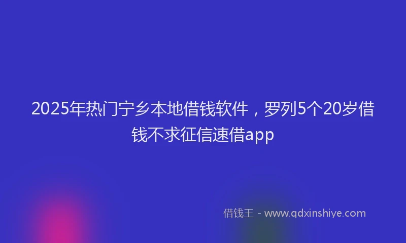 2025年热门宁乡本地借钱软件，罗列5个20岁借钱不求征信速借app