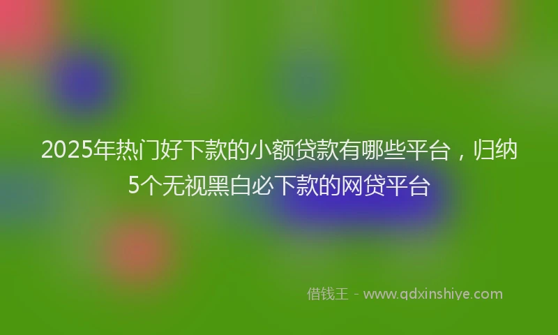 2025年热门好下款的小额贷款有哪些平台，归纳5个无视黑白必下款的网贷平台
