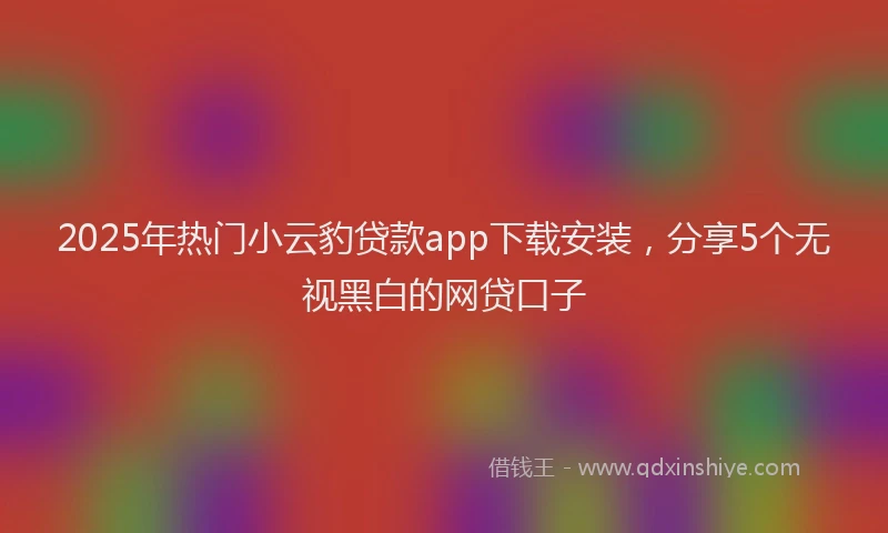 2025年热门小云豹贷款app下载安装,分享5个无视黑白的网贷口子