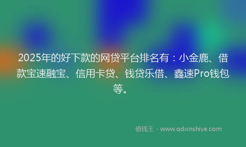 2025年的好下款的网贷平台排名有：小金鹿、借款宝速融宝、信用卡贷、钱贷乐借、鑫速Pro钱包等。