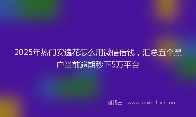 2025年热门安逸花怎么用微信借钱，汇总五个黑户当前逾期秒下5万平台