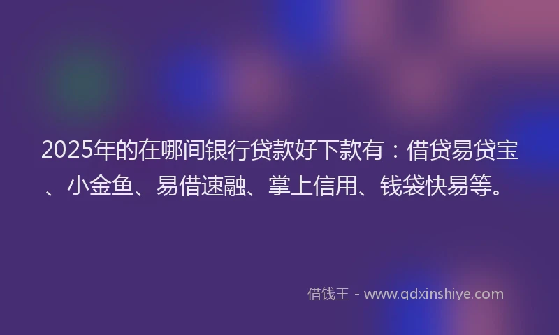 2025年的在哪间银行贷款好下款有：借贷易贷宝、小金鱼、易借速融、掌上信用、钱袋快易等。