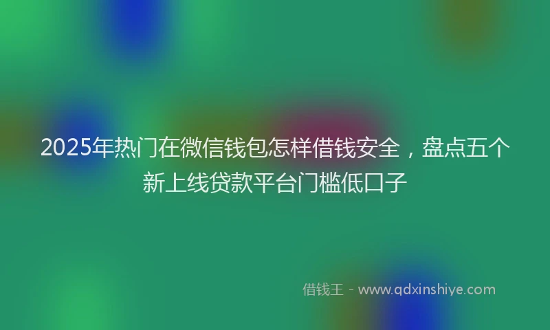 2025年热门在微信钱包怎样借钱安全，盘点五个新上线贷款平台门槛低口子