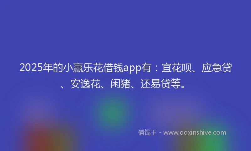 2025年的小赢乐花借钱app有：宜花呗、应急贷、安逸花、闲猪、还易贷等。