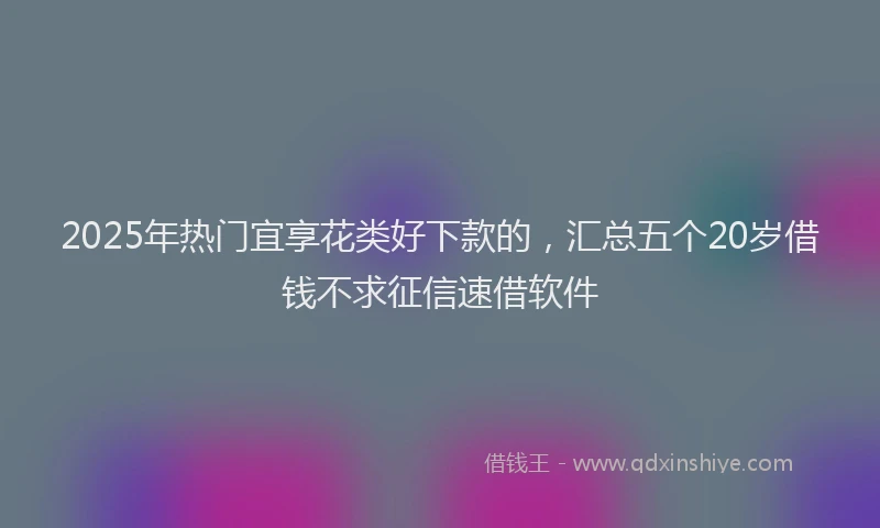 2025年热门宜享花类好下款的，汇总五个20岁借钱不求征信速借软件