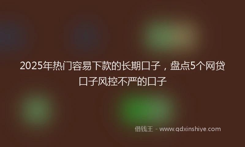 2025年热门容易下款的长期口子，盘点5个网贷口子风控不严的口子