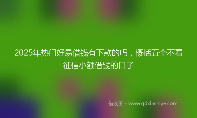 2025年热门好易借钱有下款的吗，概括五个不看征信小额借钱的口子