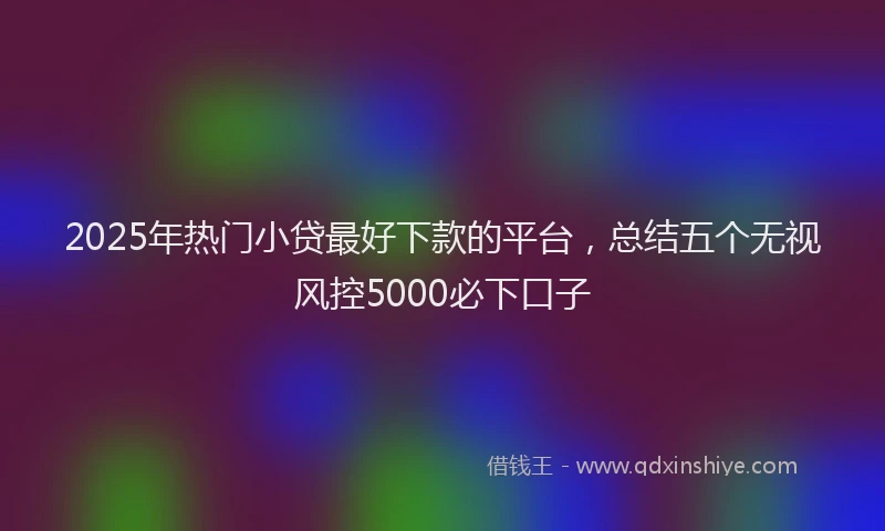 2025年热门小贷最好下款的平台，总结五个无视风控5000必下口子