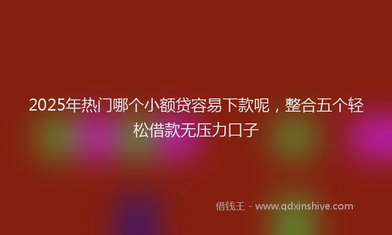 2025年热门哪个小额贷容易下款呢，整合五个轻松借款无压力口子