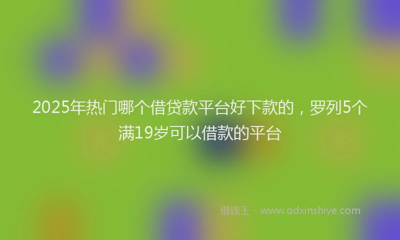 2025年热门哪个借贷款平台好下款的，罗列5个满19岁可以借款的平台