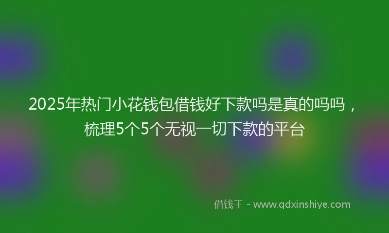 2025年热门小花钱包借钱好下款吗是真的吗吗，梳理5个5个无视一切下款的平台