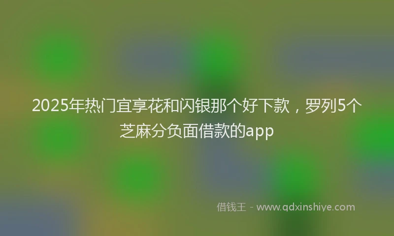 2025年热门宜享花和闪银那个好下款，罗列5个芝麻分负面借款的app